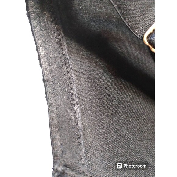 Cacique Bra 44F Racer Back Front Gold Bar Enclosure Black Floral Lace EUC - Picture 6 of 11